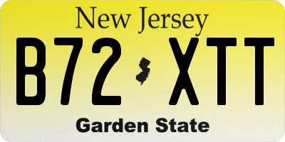 NJ license plate B72XTT
