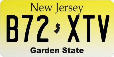 NJ license plate B72XTV