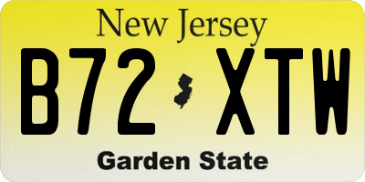 NJ license plate B72XTW