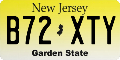 NJ license plate B72XTY