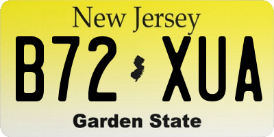 NJ license plate B72XUA