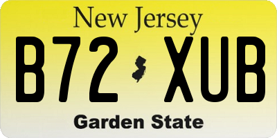 NJ license plate B72XUB