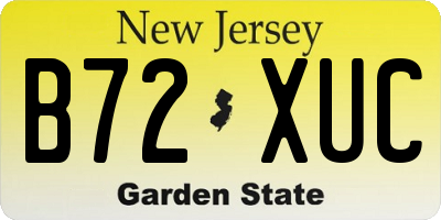 NJ license plate B72XUC