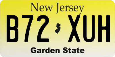 NJ license plate B72XUH