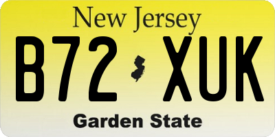 NJ license plate B72XUK