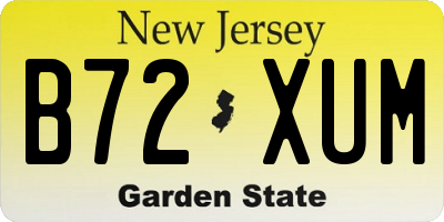NJ license plate B72XUM