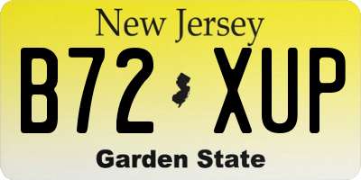 NJ license plate B72XUP