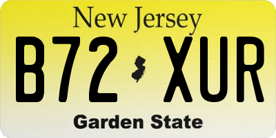 NJ license plate B72XUR