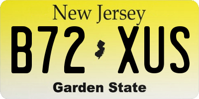 NJ license plate B72XUS