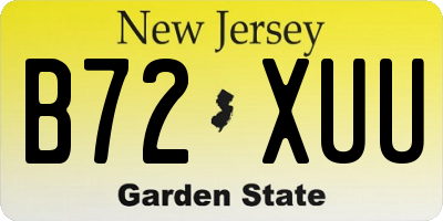 NJ license plate B72XUU