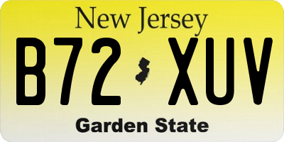 NJ license plate B72XUV