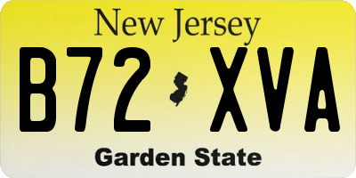 NJ license plate B72XVA