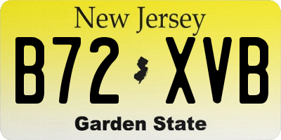 NJ license plate B72XVB