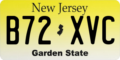 NJ license plate B72XVC