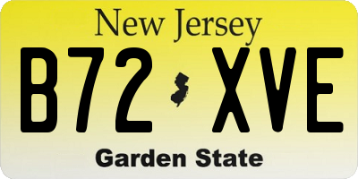 NJ license plate B72XVE