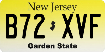 NJ license plate B72XVF