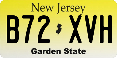 NJ license plate B72XVH