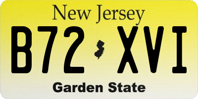 NJ license plate B72XVI