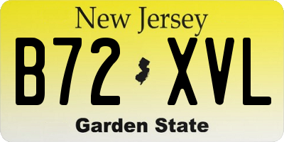 NJ license plate B72XVL