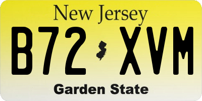 NJ license plate B72XVM