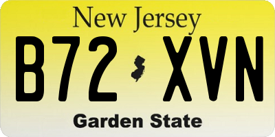 NJ license plate B72XVN