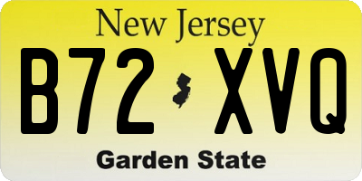 NJ license plate B72XVQ