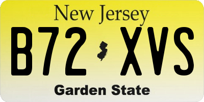 NJ license plate B72XVS