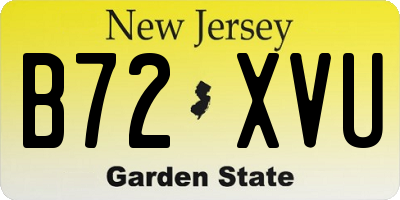 NJ license plate B72XVU