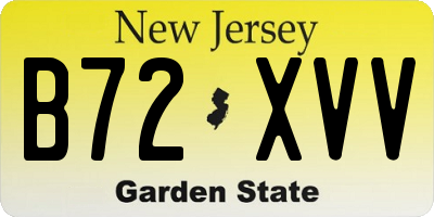 NJ license plate B72XVV