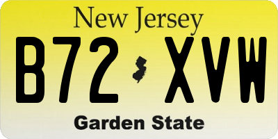 NJ license plate B72XVW