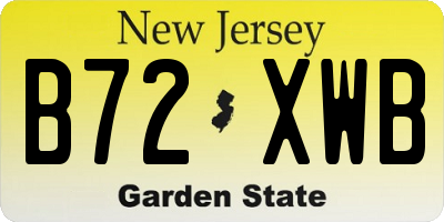 NJ license plate B72XWB