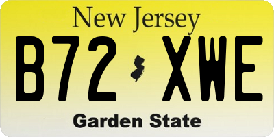 NJ license plate B72XWE