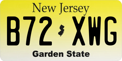 NJ license plate B72XWG
