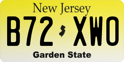 NJ license plate B72XWO