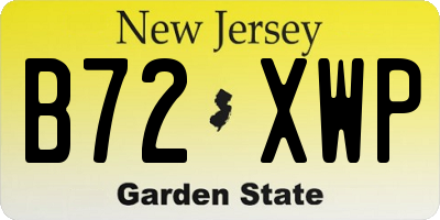NJ license plate B72XWP