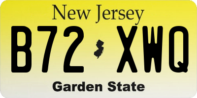 NJ license plate B72XWQ