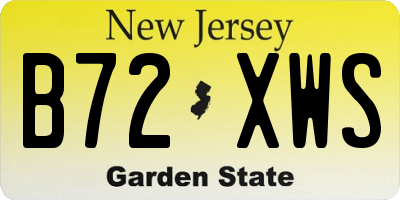 NJ license plate B72XWS