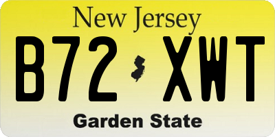 NJ license plate B72XWT