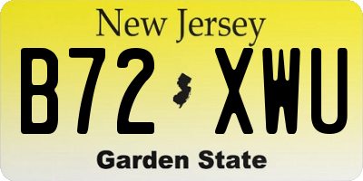 NJ license plate B72XWU