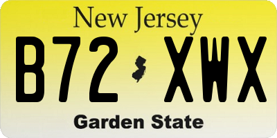 NJ license plate B72XWX