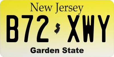 NJ license plate B72XWY