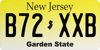 NJ license plate B72XXB