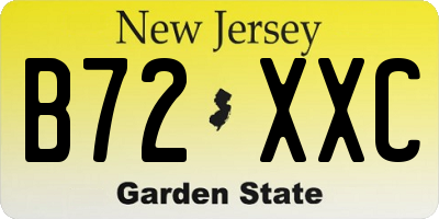 NJ license plate B72XXC