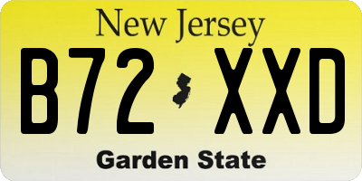 NJ license plate B72XXD