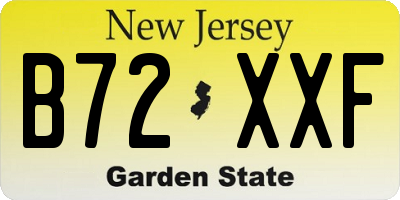 NJ license plate B72XXF