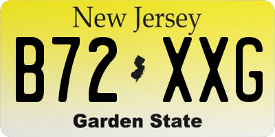 NJ license plate B72XXG
