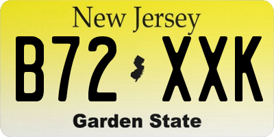 NJ license plate B72XXK