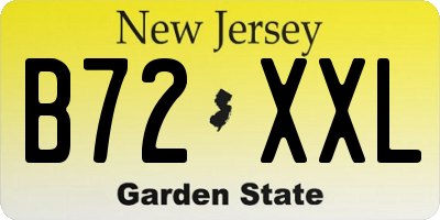 NJ license plate B72XXL