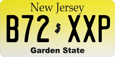 NJ license plate B72XXP