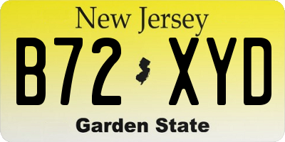 NJ license plate B72XYD